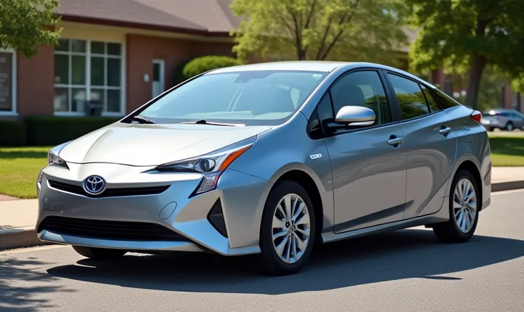 Toyota Prius auf dem Schulparkplatz