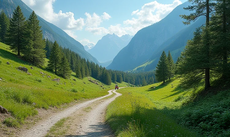 Natürliche Landschaft entlang der Fahrstrecke