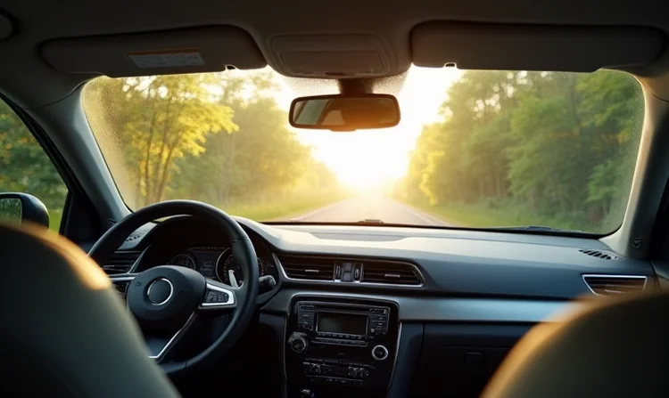 Sonnenschirm in einem Auto