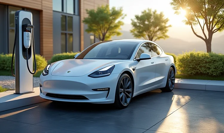 Elektroauto vor einer Ladestation