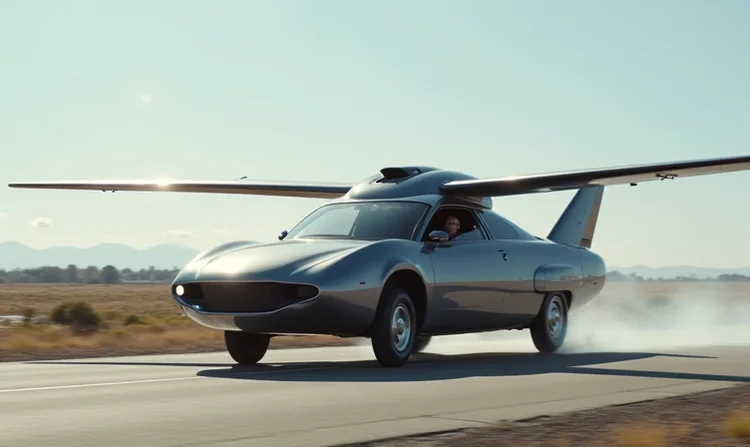 Testbild eines fliegenden Autos