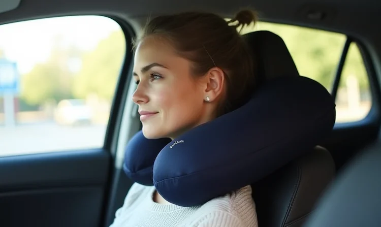 Bild einer Reise mit einem Auto-Nackenkissen