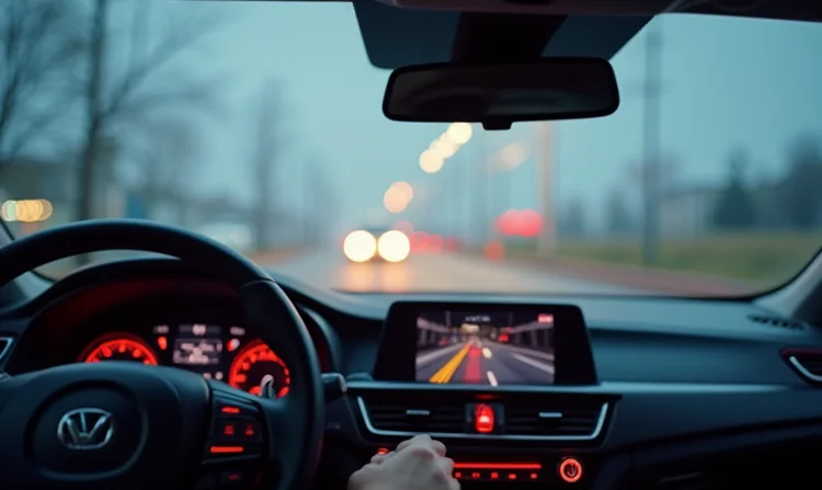 Auto-Rückfahrkamera in Aktion