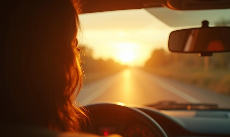 Driving in bright sunlight